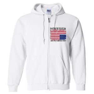 Voting For The Outlaw America First Full Zip Hoodie