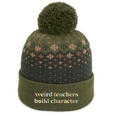 Vintage Funny Teacher Sayings Weird Teachers Build Character The Baniff Cuffed Pom Beanie