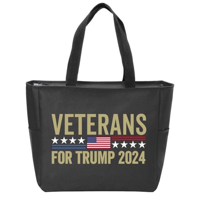 Veterans For Trump 2024 Election 2024 Zip Tote Bag