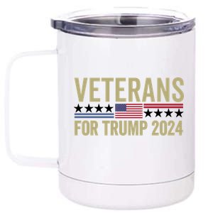 Veterans For Trump 2024 Election 2024 12 oz Stainless Steel Tumbler Cup