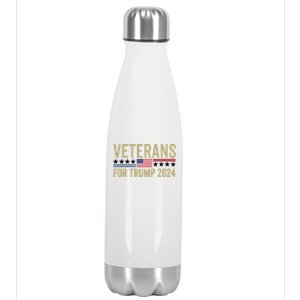 Veterans For Trump 2024 Election 2024 Stainless Steel Insulated Water Bottle