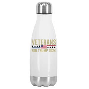 Veterans For Trump 2024 Election 2024 Stainless Steel Insulated Water Bottle