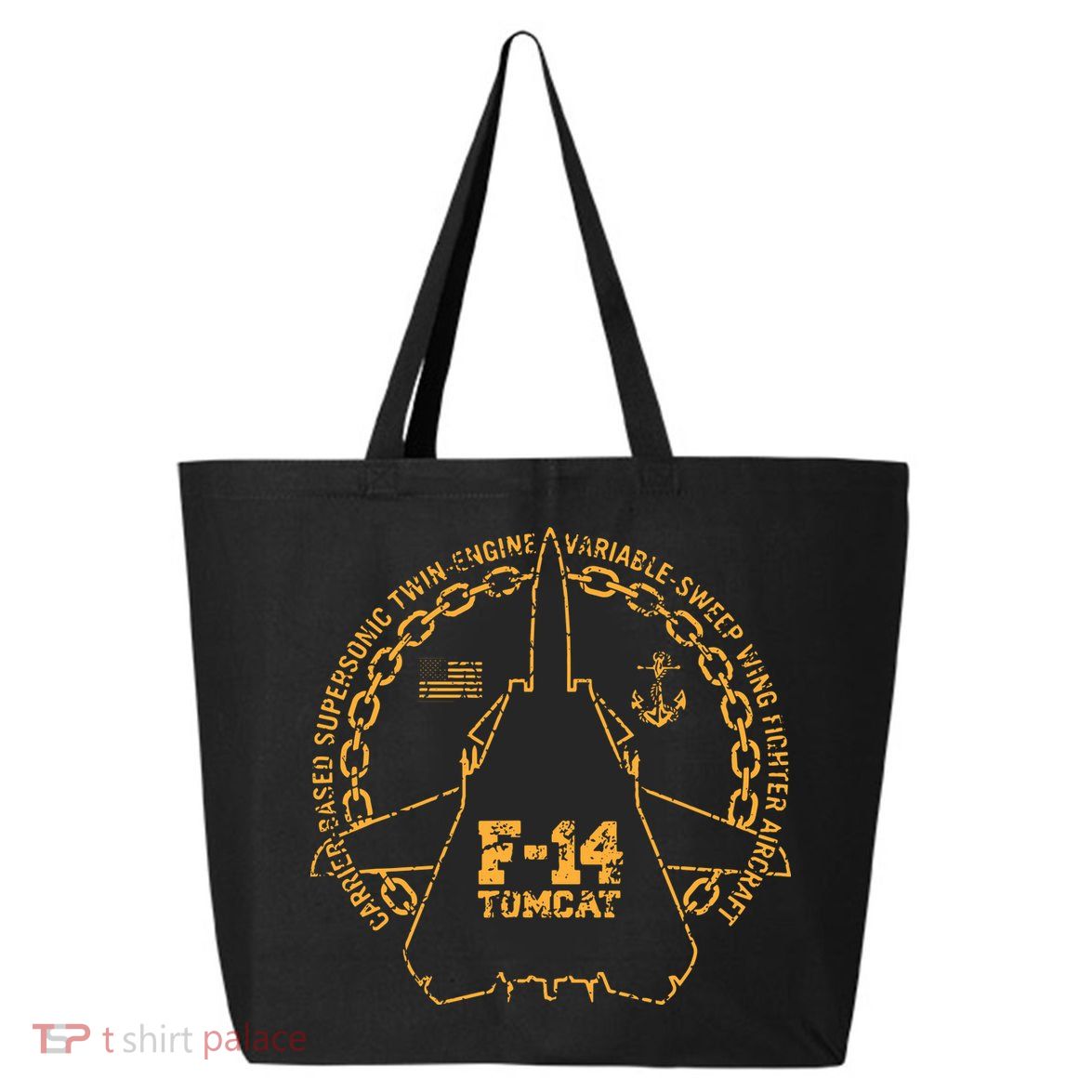 Vintage F14 Tomcat Naval Fighter Jet Military Aircraft 25L Jumbo Tote