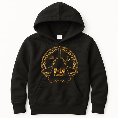 Vintage F14 Tomcat Naval Fighter Jet Military Aircraft Kids Hoodie