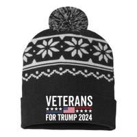 Veterans For Trump 2024 USA-Made Snowflake Beanie