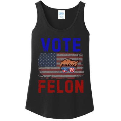 Vote Felon Trump 2024 45 And 47 Funny Vote For The Felon Ladies Essential Tank