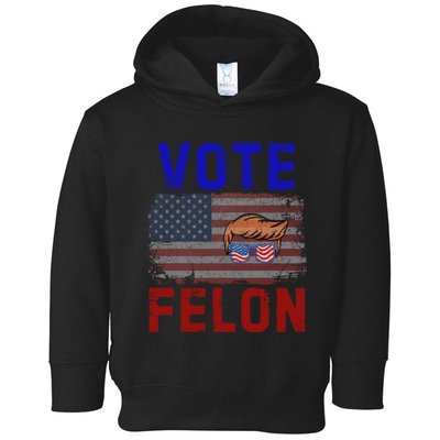 Vote Felon Trump 2024 45 And 47 Funny Vote For The Felon Toddler Hoodie