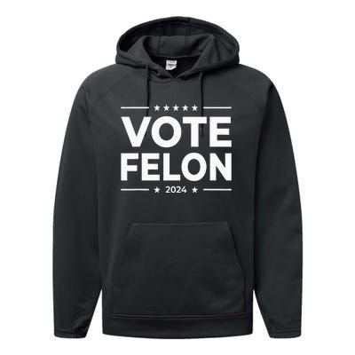 Vote Felon Trump 2024 45 And 47 Performance Fleece Hoodie