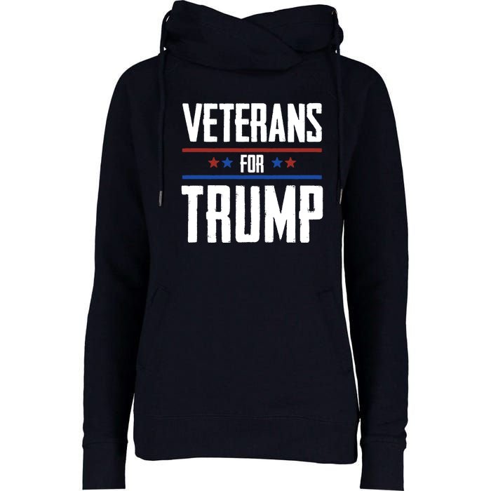 Veterans For Trump 2024 Womens Funnel Neck Pullover Hood