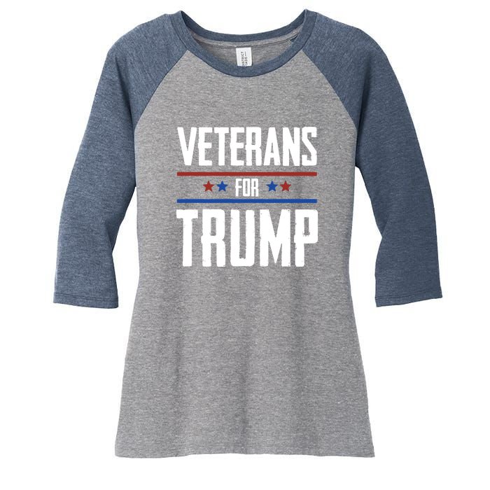 Veterans For Trump 2024 Women's Tri-Blend 3/4-Sleeve Raglan Shirt