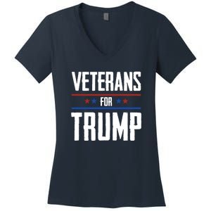 Veterans For Trump 2024 Women's V-Neck T-Shirt