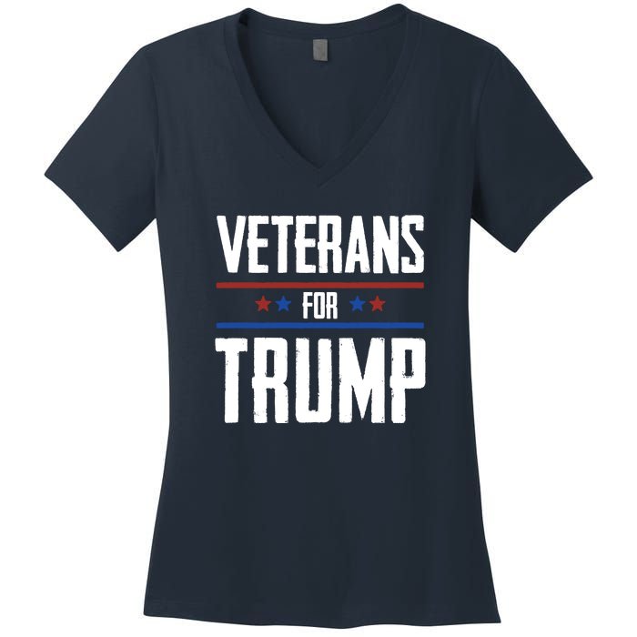 Veterans For Trump 2024 Women's V-Neck T-Shirt