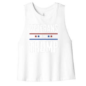 Veterans For Trump 2024 Women's Racerback Cropped Tank