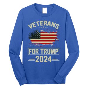 Veterans For Trump 2024 Gift Veteran Day Gift Long Sleeve Shirt