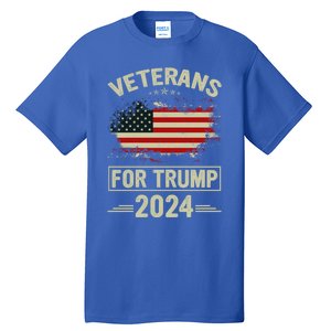 Veterans For Trump 2024 Gift Veteran Day Gift Tall T-Shirt