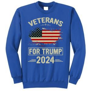 Veterans For Trump 2024 Gift Veteran Day Gift Tall Sweatshirt