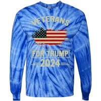 Veterans For Trump 2024 Gift Veteran Day Gift Tie-Dye Long Sleeve Shirt