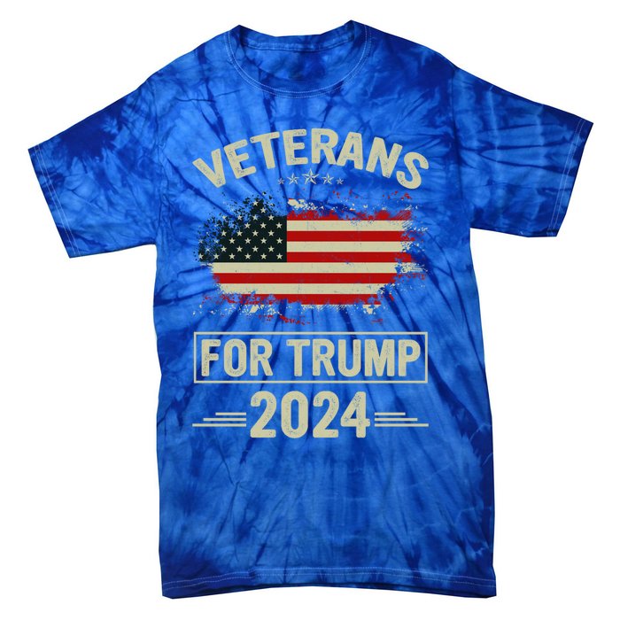 Veterans For Trump 2024 Gift Veteran Day Gift Tie-Dye T-Shirt