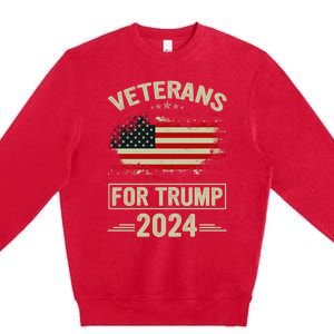 Veterans For Trump 2024 Gift Veteran Day Gift Premium Crewneck Sweatshirt