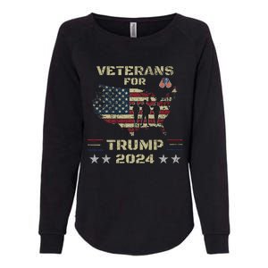 Veterans For Trump 2024 American Flag Patriotic Support Womens California Wash Sweatshirt