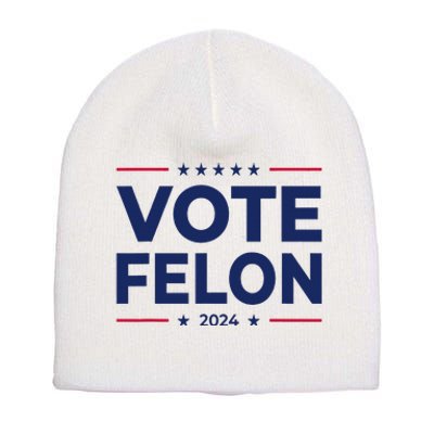 Vote Felon Trump 2024 45 And 47 Short Acrylic Beanie