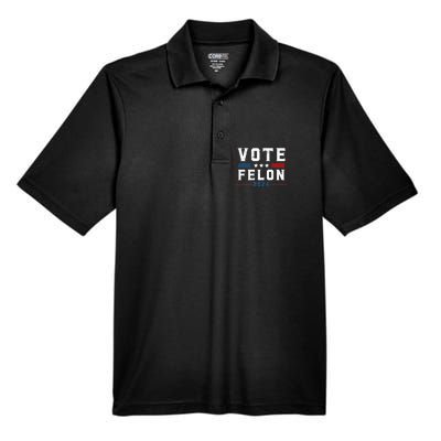 Vote Felon Trump 2024 45 And 47 Funny Pocket Design Men's Origin Performance Pique Polo