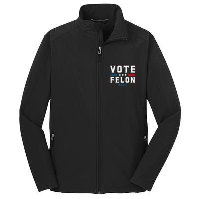 Vote Felon Trump 2024 45 And 47 Funny Pocket Design Core Soft Shell Jacket