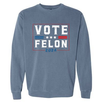 Vote Felon Trump 2024 45 And 47 Funny Pocket Design Garment-Dyed Sweatshirt