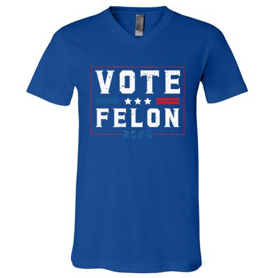 Vote Felon Trump 2024 45 And 47 Funny Pocket Design V-Neck T-Shirt