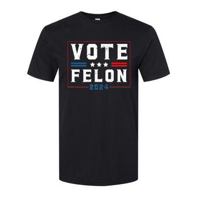 Vote Felon Trump 2024 45 And 47 Funny Pocket Design Softstyle CVC T-Shirt