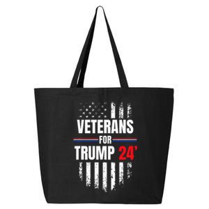 Veterans For Trump 2024 American Flag 25L Jumbo Tote