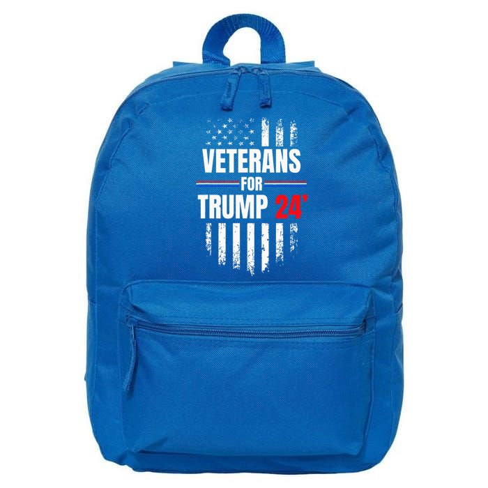 Veterans For Trump 2024 American Flag 16 in Basic Backpack