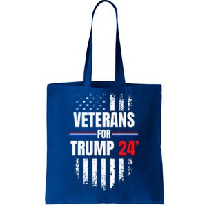 Veterans For Trump 2024 American Flag Tote Bag