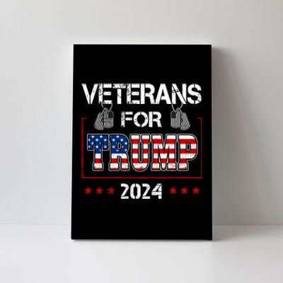 Veterans For Trump 2024 American Flag Dad Grandpa Veterans Day Canvas