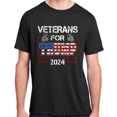 Veterans For Trump 2024 American Flag Dad Grandpa Veterans Day Adult ChromaSoft Performance T-Shirt