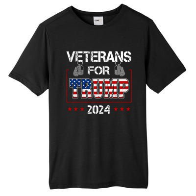 Veterans For Trump 2024 American Flag Dad Grandpa Veterans Day Tall Fusion ChromaSoft Performance T-Shirt