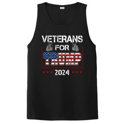 Veterans For Trump 2024 American Flag Dad Grandpa Veterans Day PosiCharge Competitor Tank