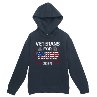 Veterans For Trump 2024 American Flag Dad Grandpa Veterans Day Urban Pullover Hoodie