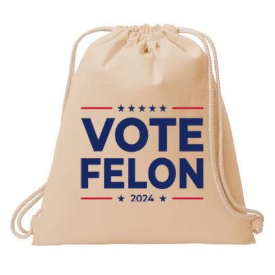 Vote Felon Trump 2024 45 And 47 Funny Vote For The Felon Drawstring Bag