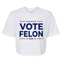 Vote Felon Trump 2024 45 And 47 Funny Vote For The Felon Bella+Canvas Jersey Crop Tee