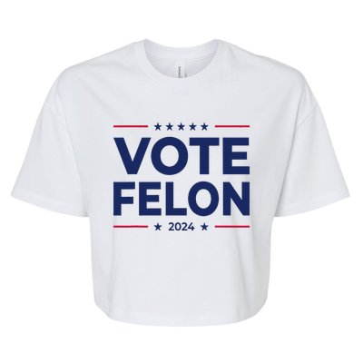 Vote Felon Trump 2024 45 And 47 Funny Vote For The Felon Bella+Canvas Jersey Crop Tee