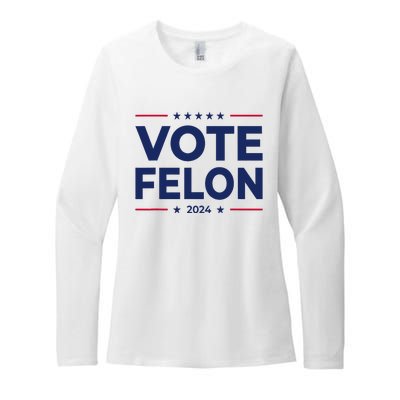 Vote Felon Trump 2024 45 And 47 Funny Vote For The Felon Womens CVC Long Sleeve Shirt