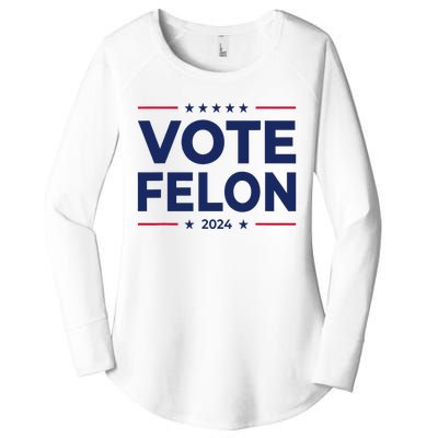 Vote Felon Trump 2024 45 And 47 Funny Vote For The Felon Women's Perfect Tri Tunic Long Sleeve Shirt