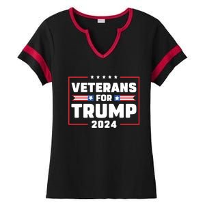 Veterans For Trump 2024 Ladies Halftime Notch Neck Tee