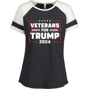 Veterans For Trump 2024 Enza Ladies Jersey Colorblock Tee