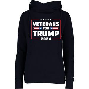 Veterans For Trump 2024 Womens Funnel Neck Pullover Hood