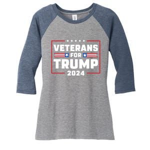 Veterans For Trump 2024 Women's Tri-Blend 3/4-Sleeve Raglan Shirt