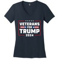 Veterans For Trump 2024 Women's V-Neck T-Shirt