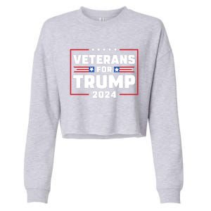 Veterans For Trump 2024 Cropped Pullover Crew