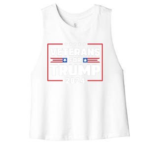 Veterans For Trump 2024 Women's Racerback Cropped Tank